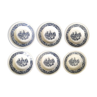 Set of 6 country-style soup plates