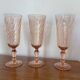 Champagne flutes in pink glass from Arcoroc Luminarc model Rosaline.