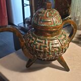 Terracotta teapot signed