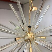Transparent triedro murano glass sputnik chandelier
