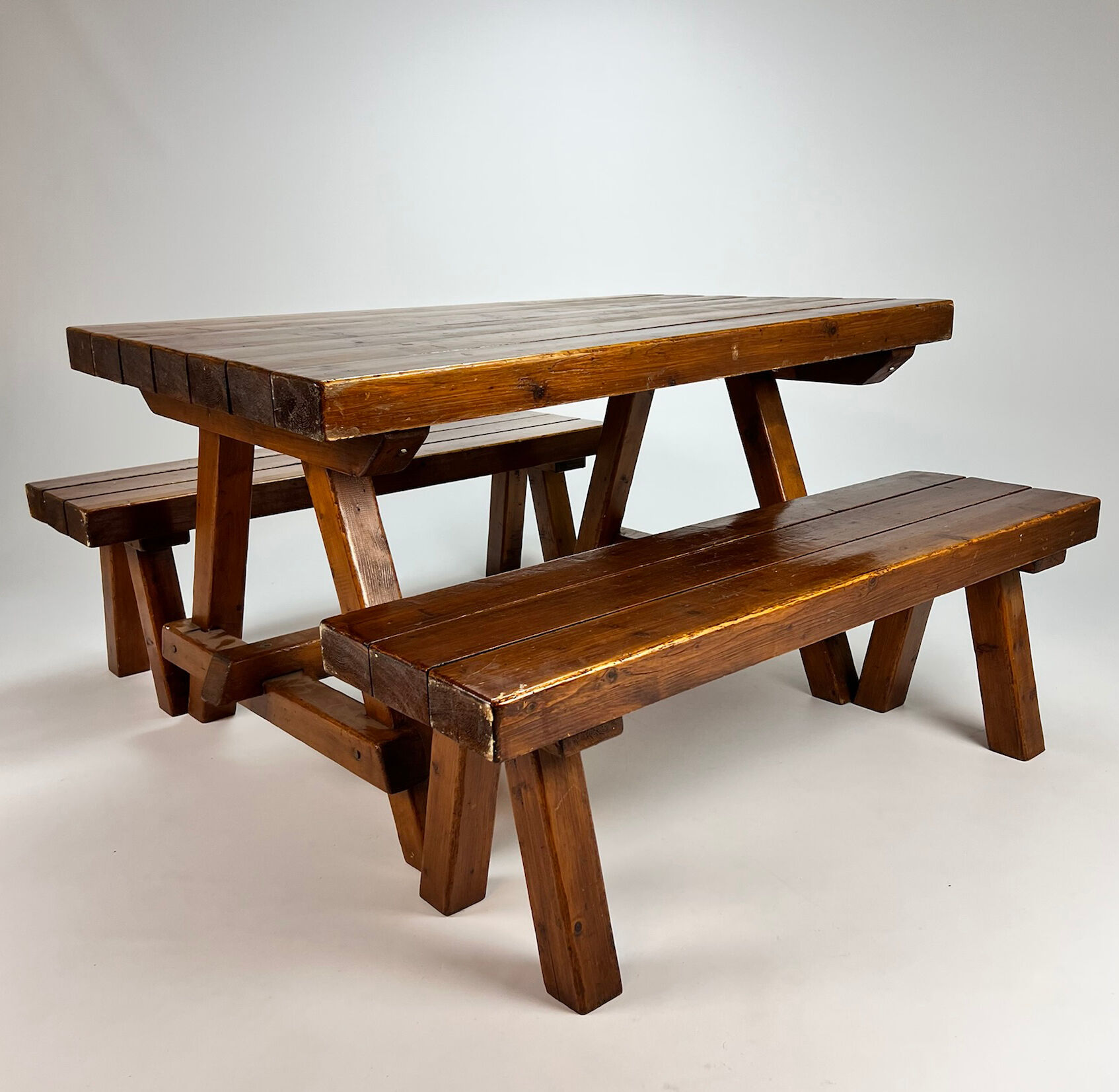 Table and two benches, 1960s