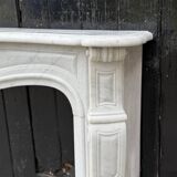 Louis XV style fireplace in Carrara marble circa 1980