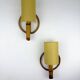 Pair of mid-century rattan wall sconces, Italy, circa 1960s
