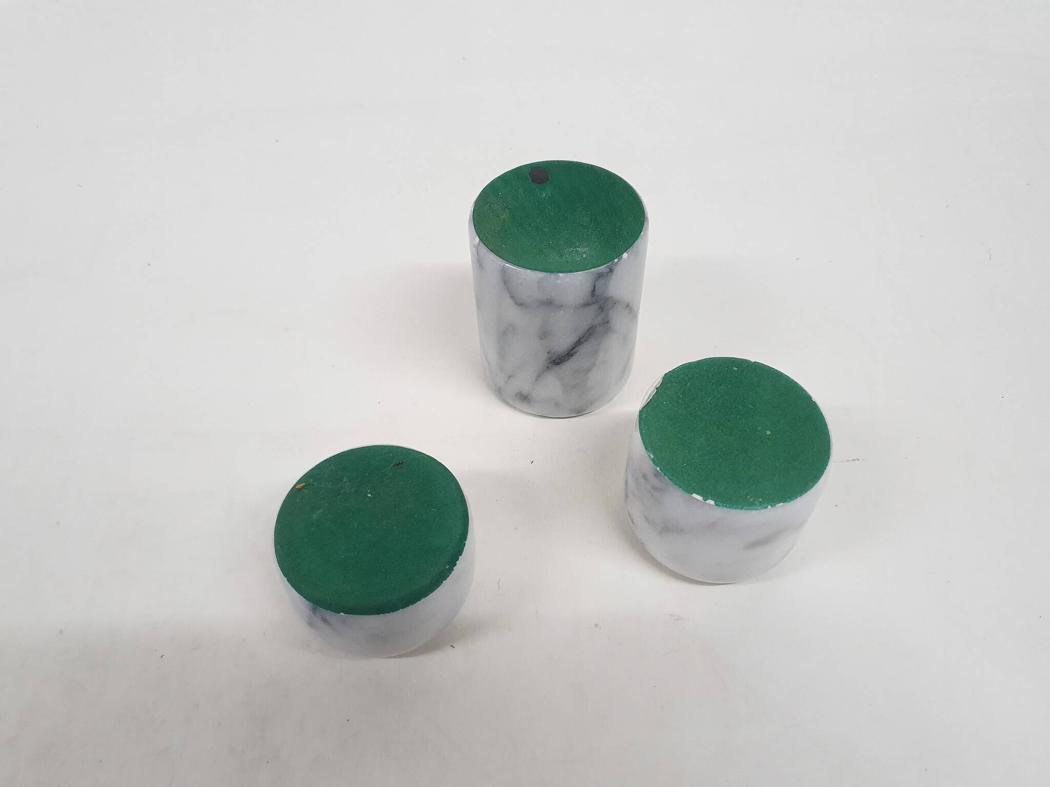Set of three marble candle sticks, Italy 1970's