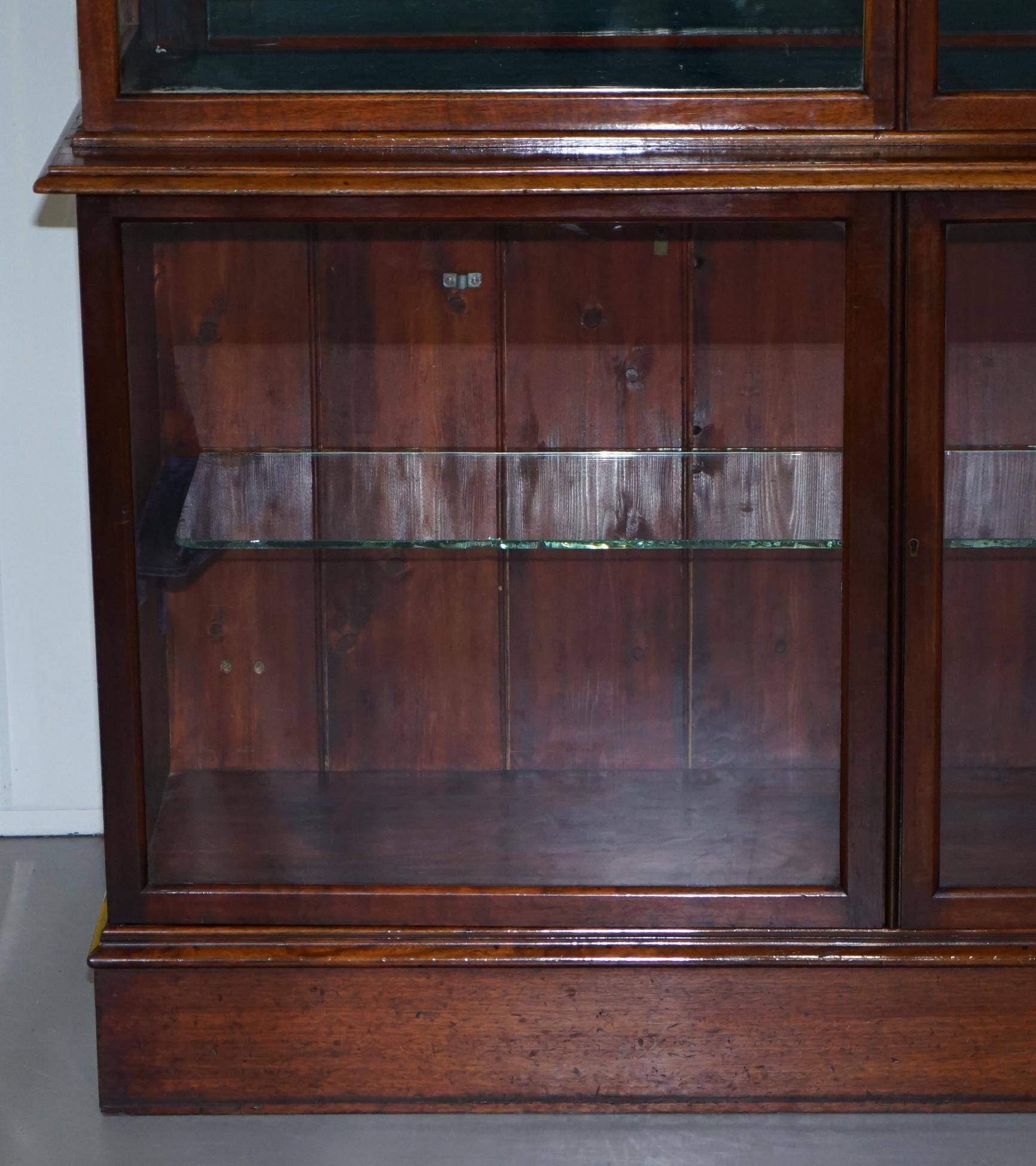 Rare glass-fronted Victorian apothecary cabinet.