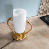 Vintage lamp in opaline and brass