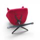 Alfredo Häberli / armchair “Take a line for a walk” / Moroso / Italy / design 2003 / red wool