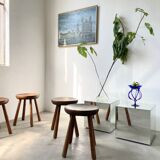 4 hammered brutalist stools