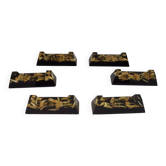 Set of 6 knife rests with wheat inclusions, 1950