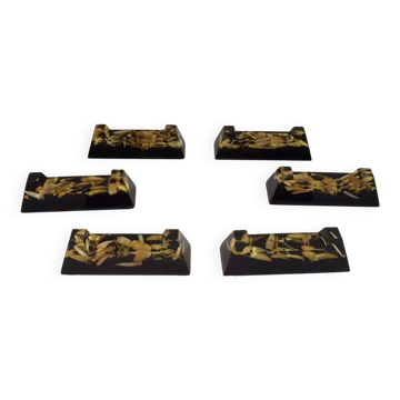 Set of 6 knife rests with wheat inclusions, 1950