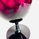 Wine-legged blown glass vase Italian Empoli 1960