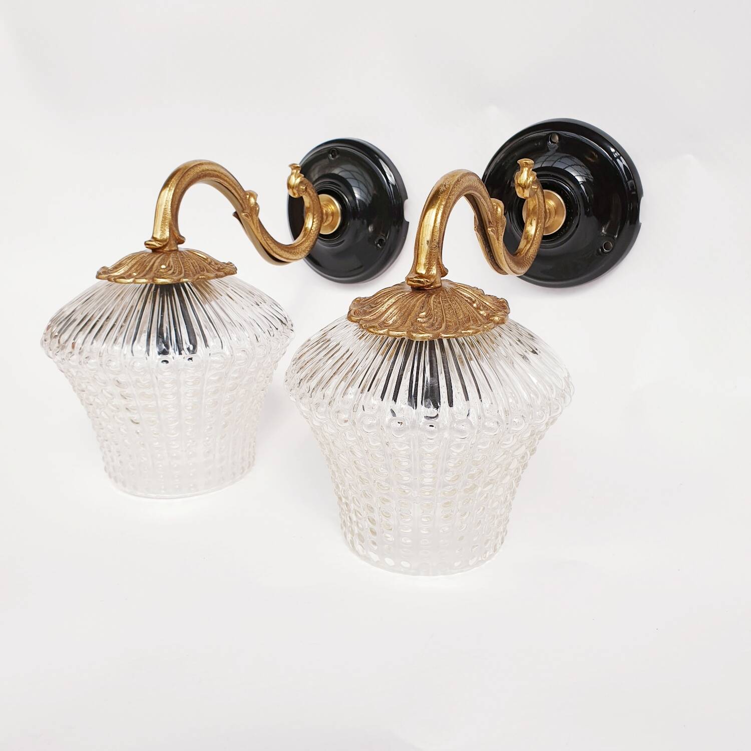 Antique swan neck wall lights