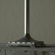 Grace table lamp in tin with rattan shade, 1930s