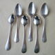 Set of 6 spoons with single flat silver metal soup different goldsmiths