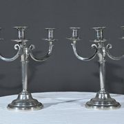 Pair of “Le Lingot” Candelabra in Pewter – Mid 20th Century