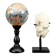 Decorative duo — Maligano jasper sphere & quartz clusters on bases