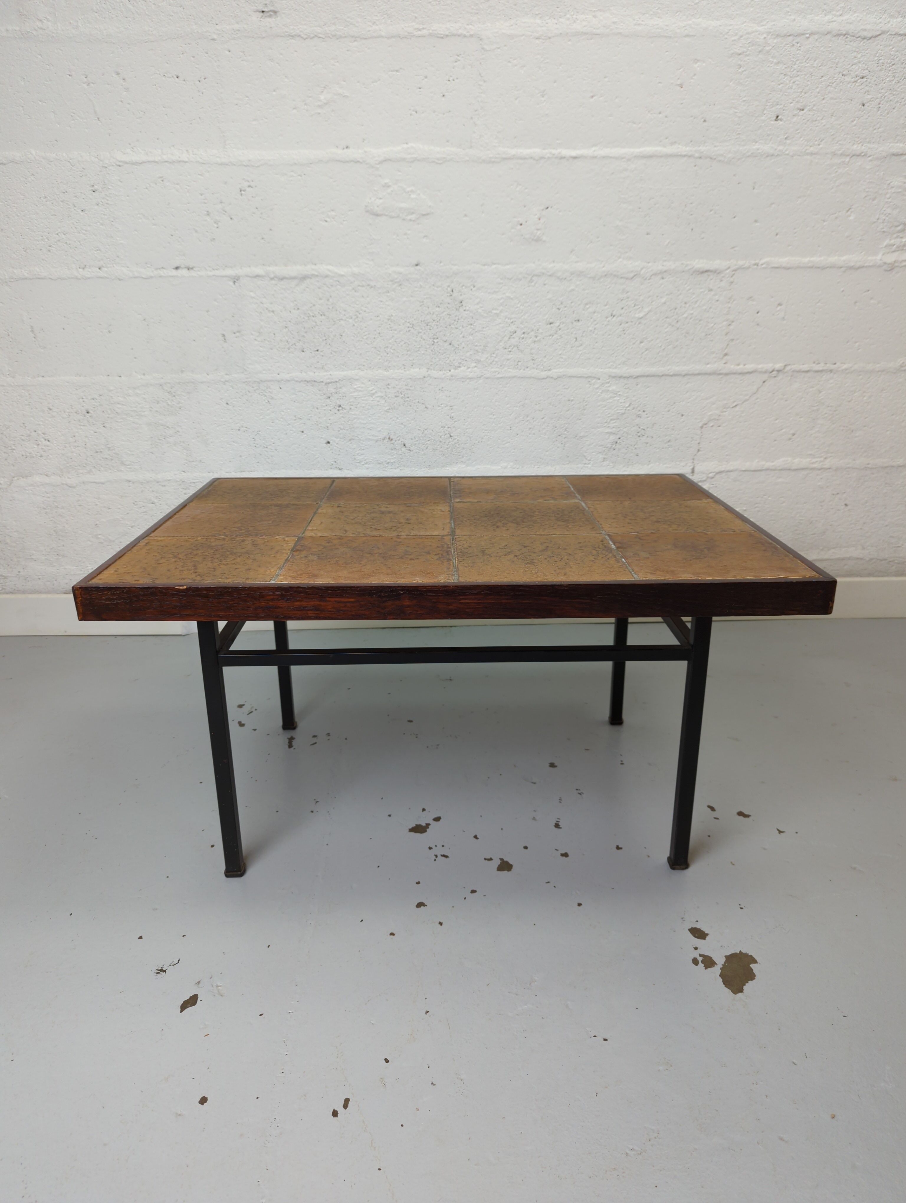 Metal and ceramic coffee table