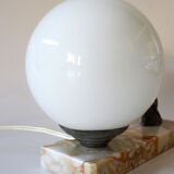 Art Deco lamp opalin globe on marble - gazelle