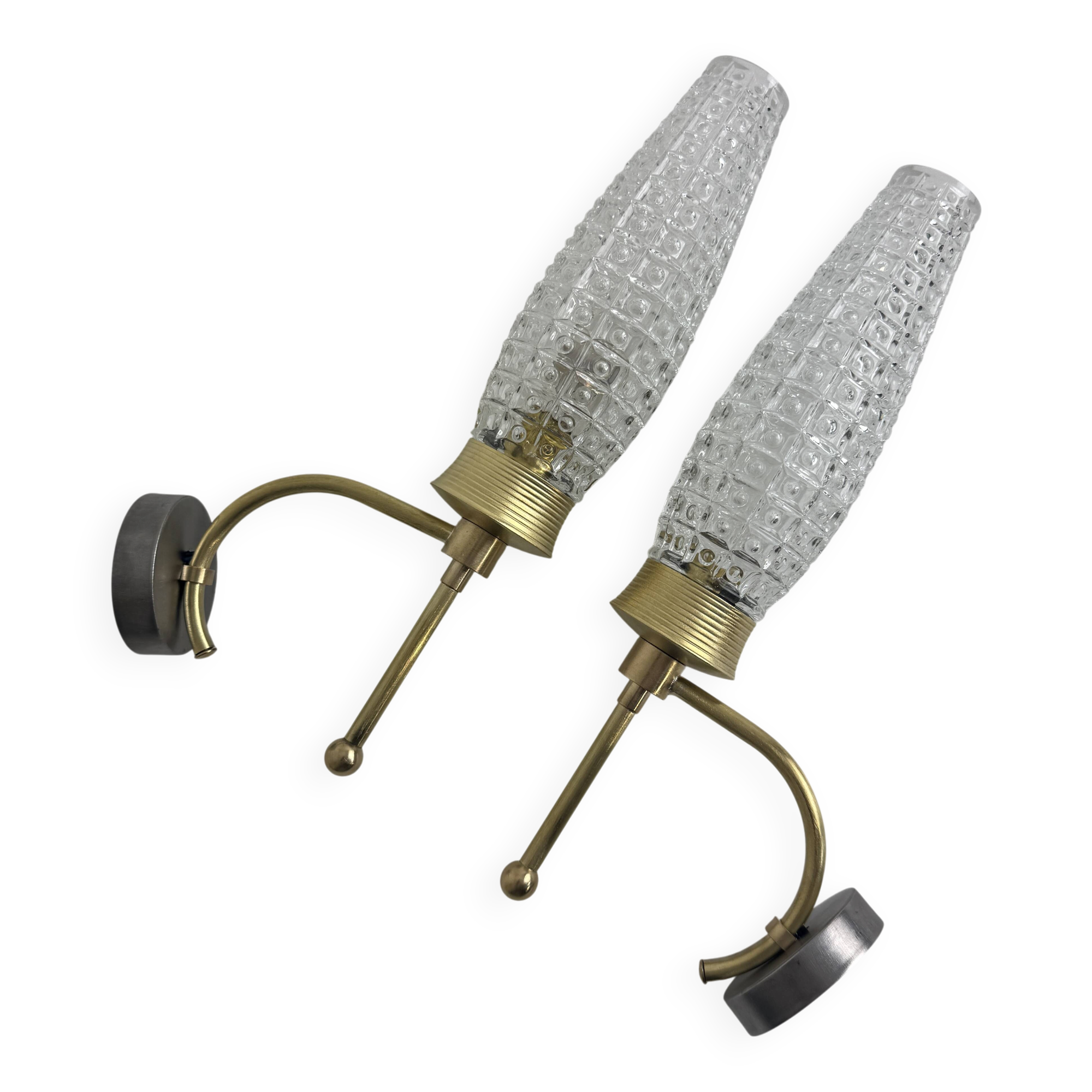 Pair of antique wall lights 1950 vintage