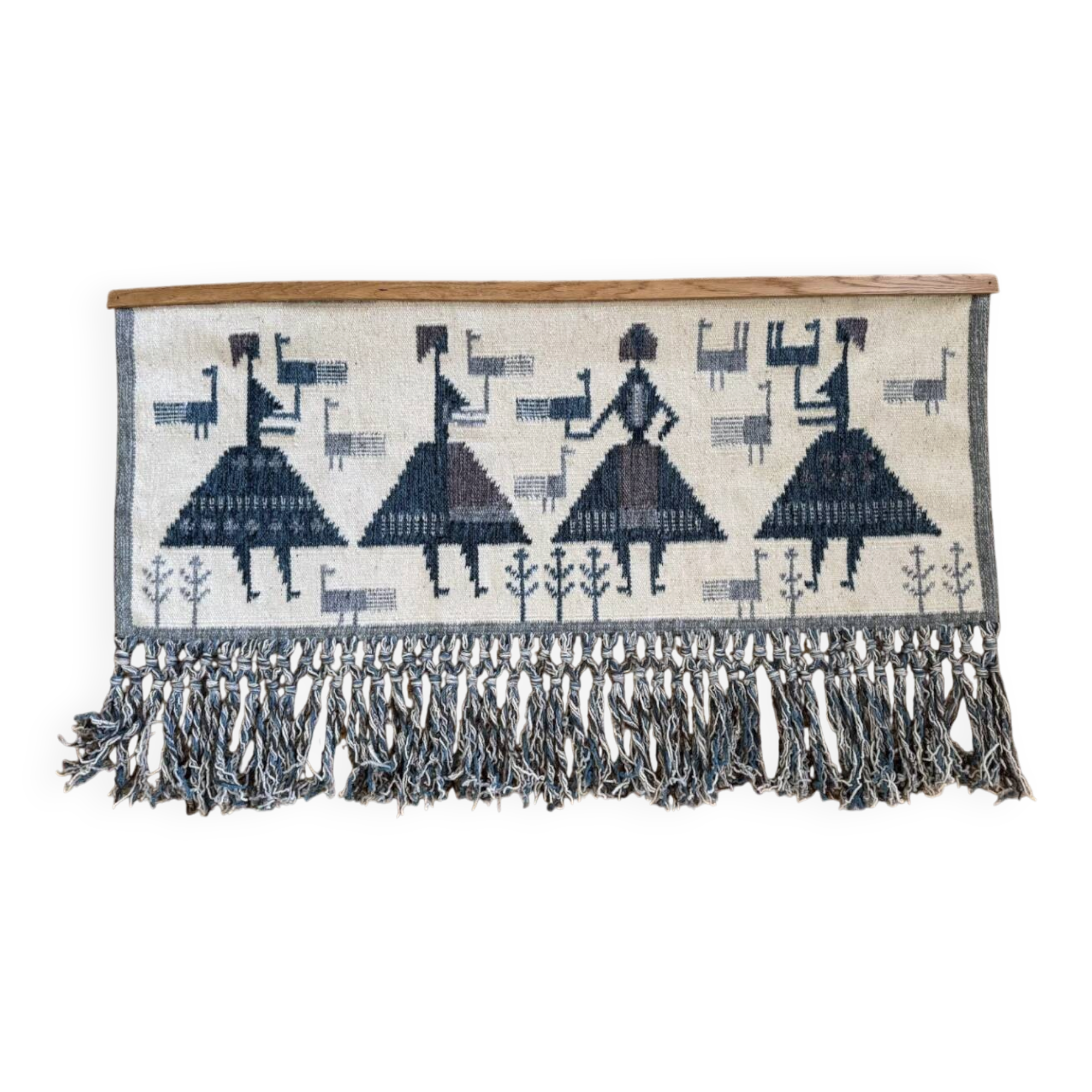 Vintage Gobelin /Tapestry/Kelim, swedish, wool hanging, handmade, 1960s