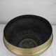 large old brass flower pot, gilded shabby decor, old brass flowers pot