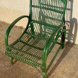Fauteuil rotin vert