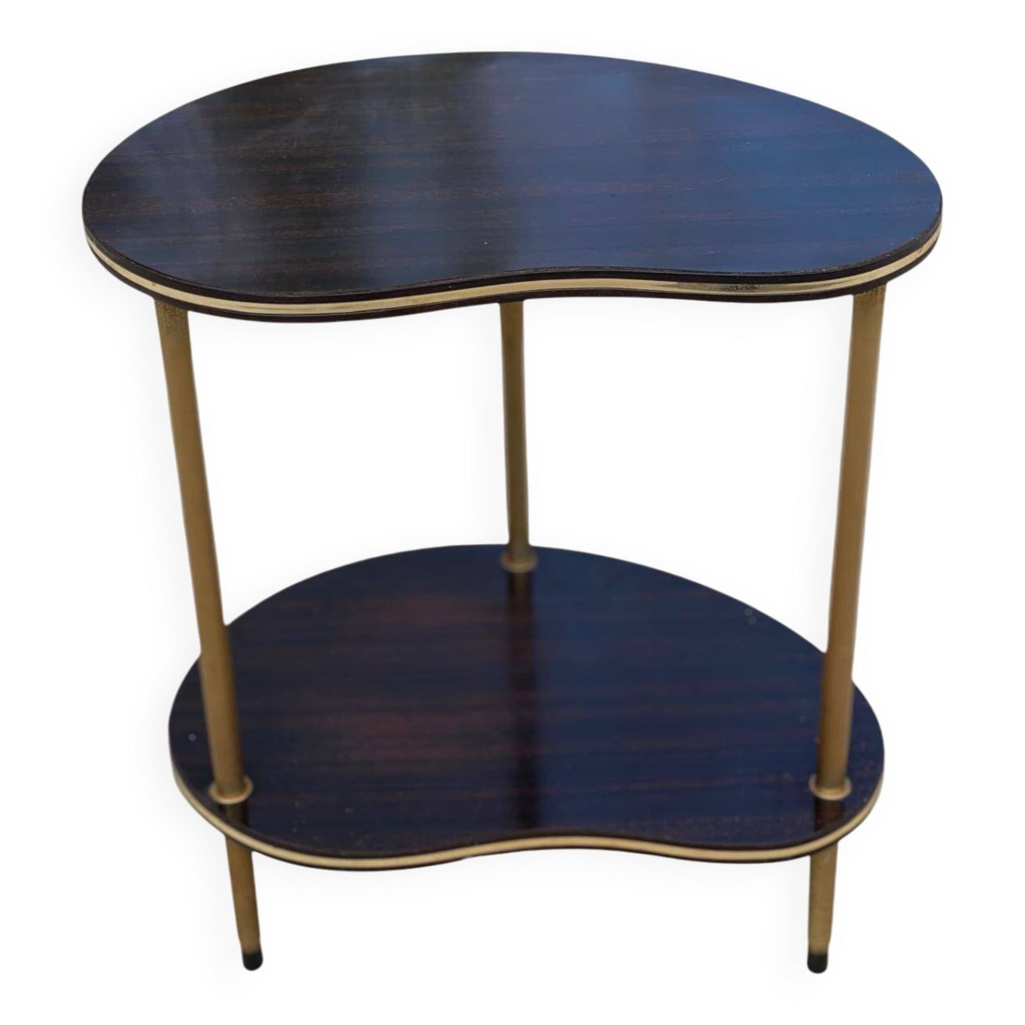 Double-top bedside table in golden rosewood