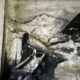 Carved and painted alpine tableau