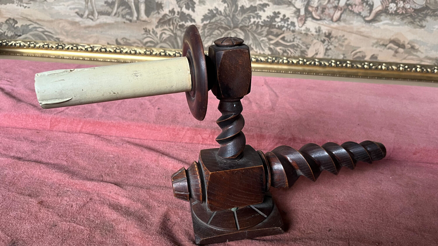 Applique bois tourné années 50