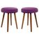 Set of two shiny purple velvet stools from the mid-century, Europe, 1960s.