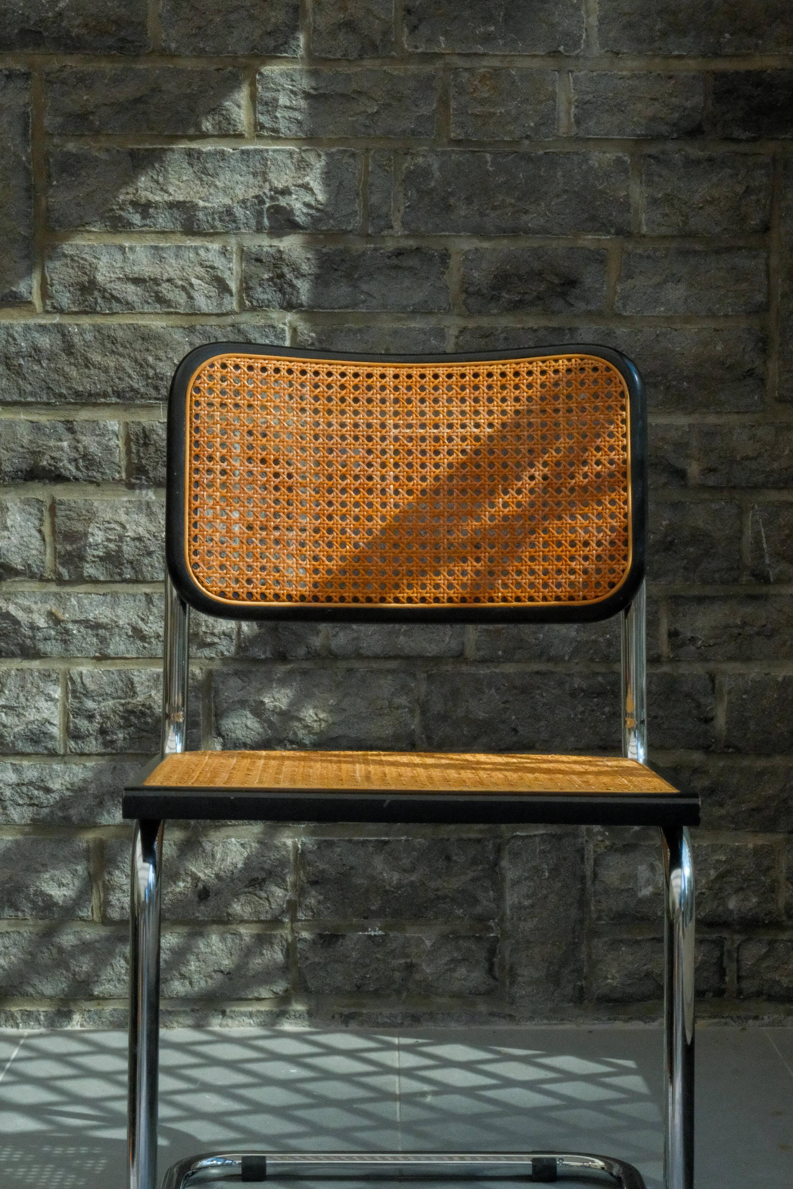 Pair of black Cesca chairs B32 Marcel Breuer