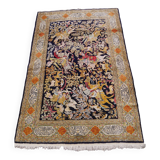 Tapis d'orient persan fait main Ghoum en soie 168 x 105