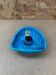 Antique cyclope candle holder ceramic fat lava turquoise blue vintage