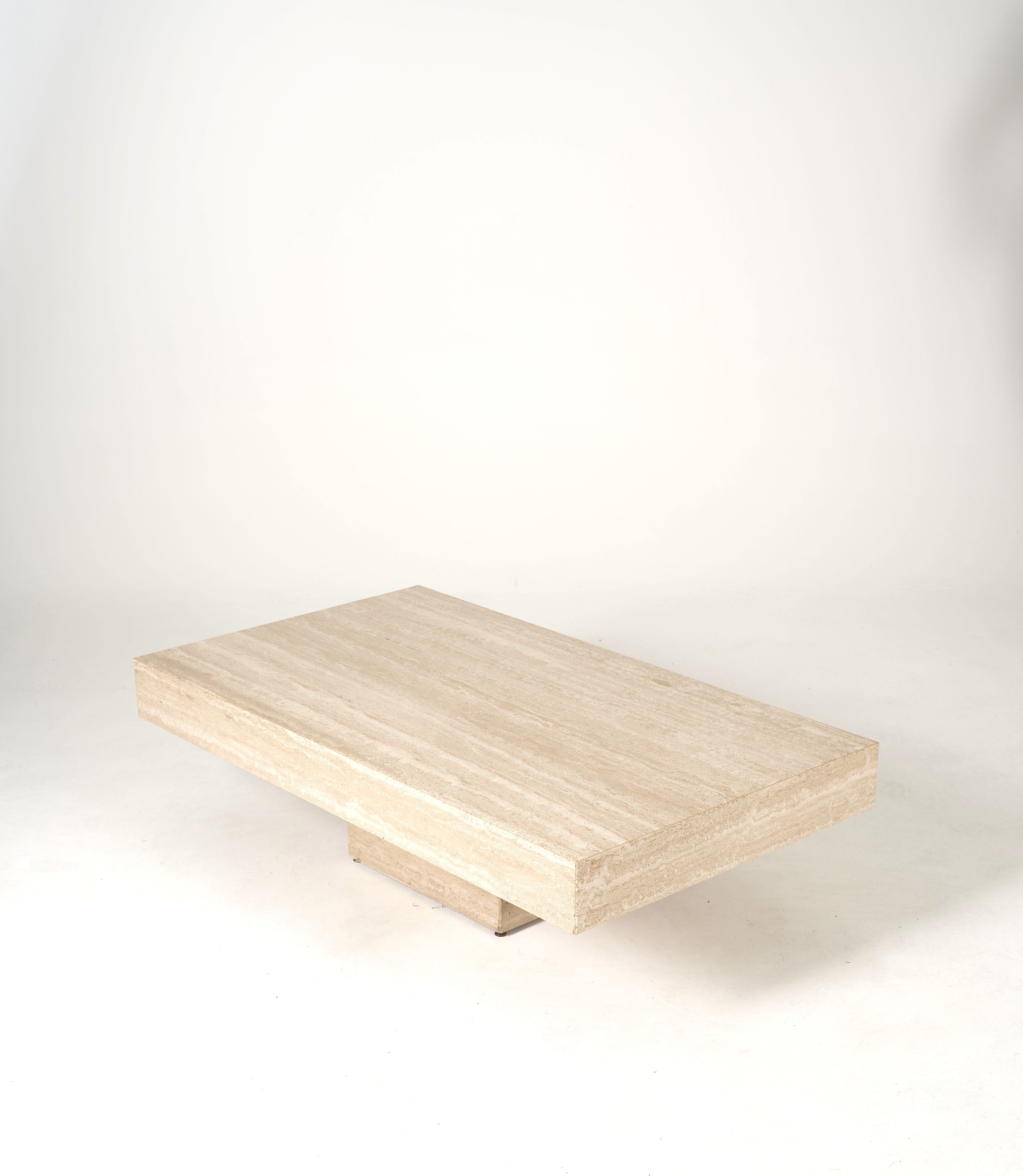 Vintage Italian coffee table in travertine, 1980s