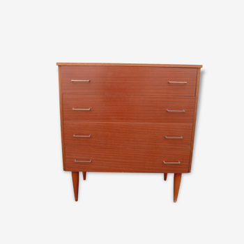 Petite commode rangements 4 tiroirs meuble scandinave vintage années 70 design
