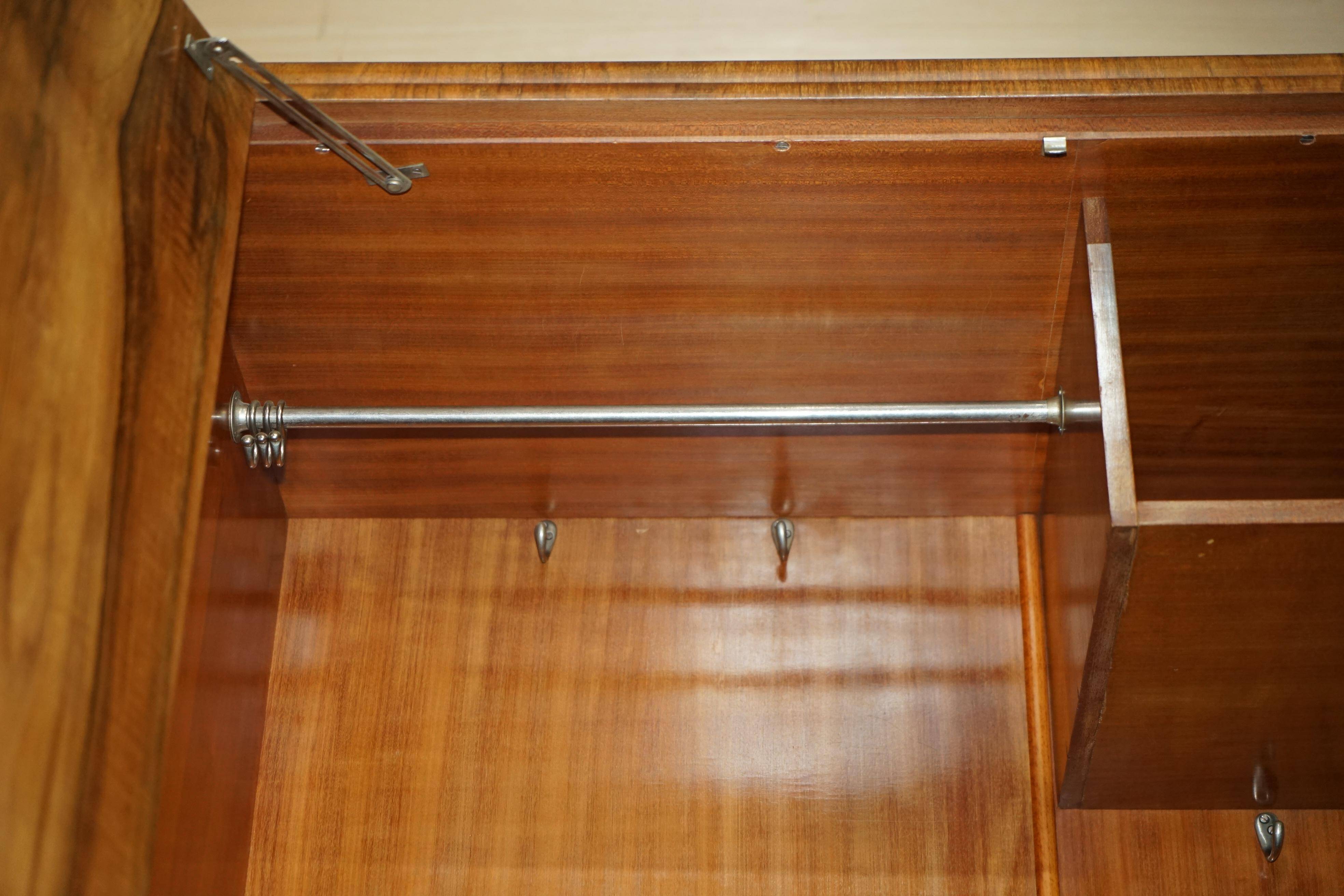 Double Art Deco wardrobe in satin walnut circa 1930