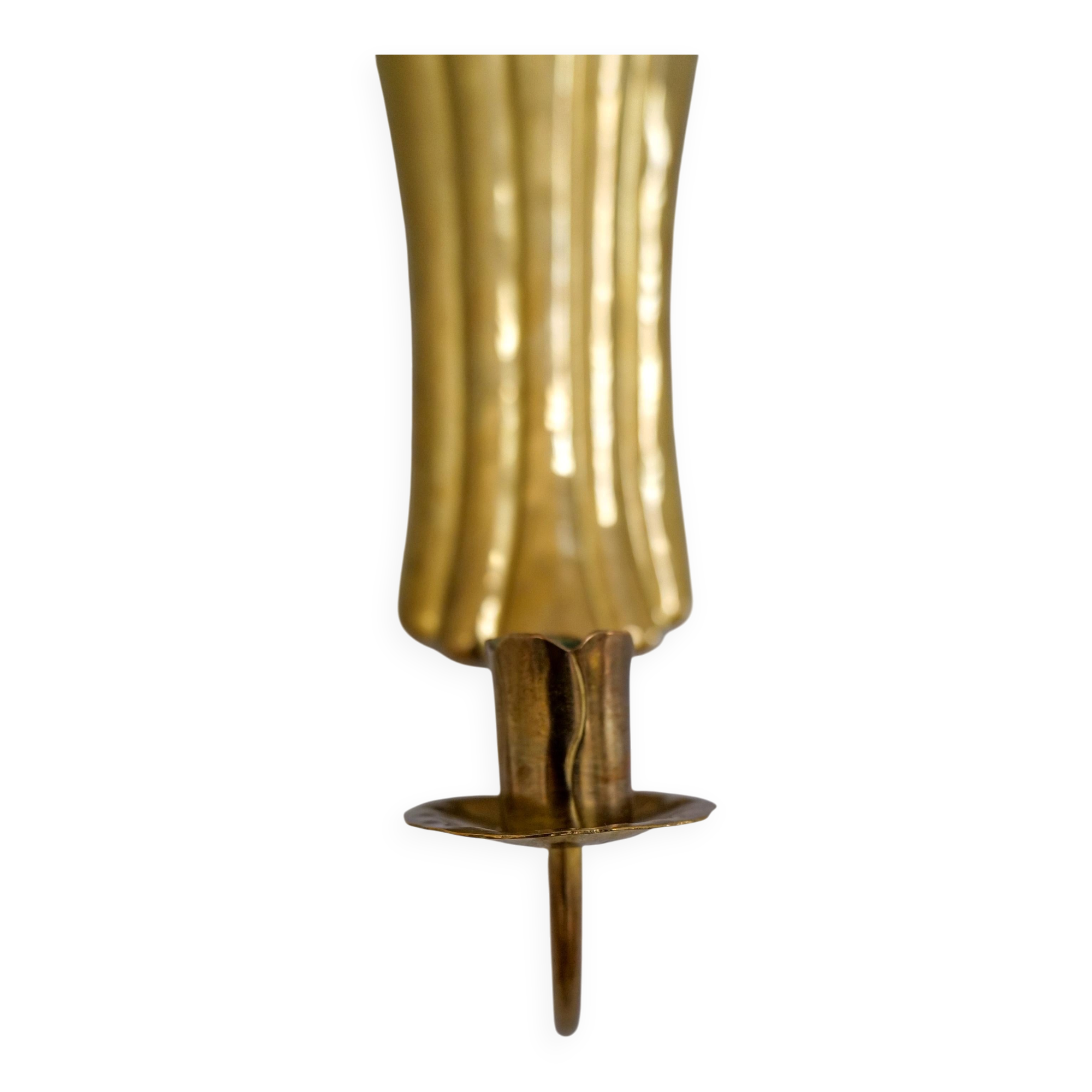 Pair of Art Deco wall sconces in brass, Sweden, 1950s