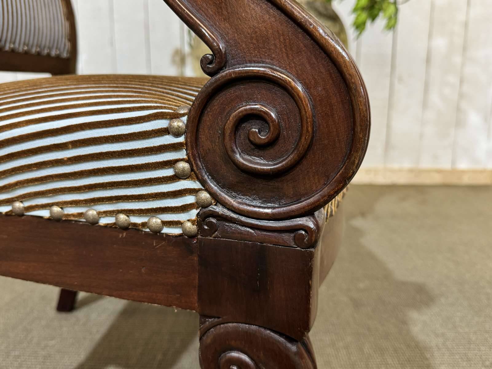 19th Century Restoration Armchair in Mahogany