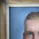 Vintage Oil On Canvas Men Portrait Signed, Small, 1950s
