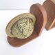 Pair of bookends globe world map wood paper