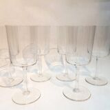 6 verres à pied en verre gravé