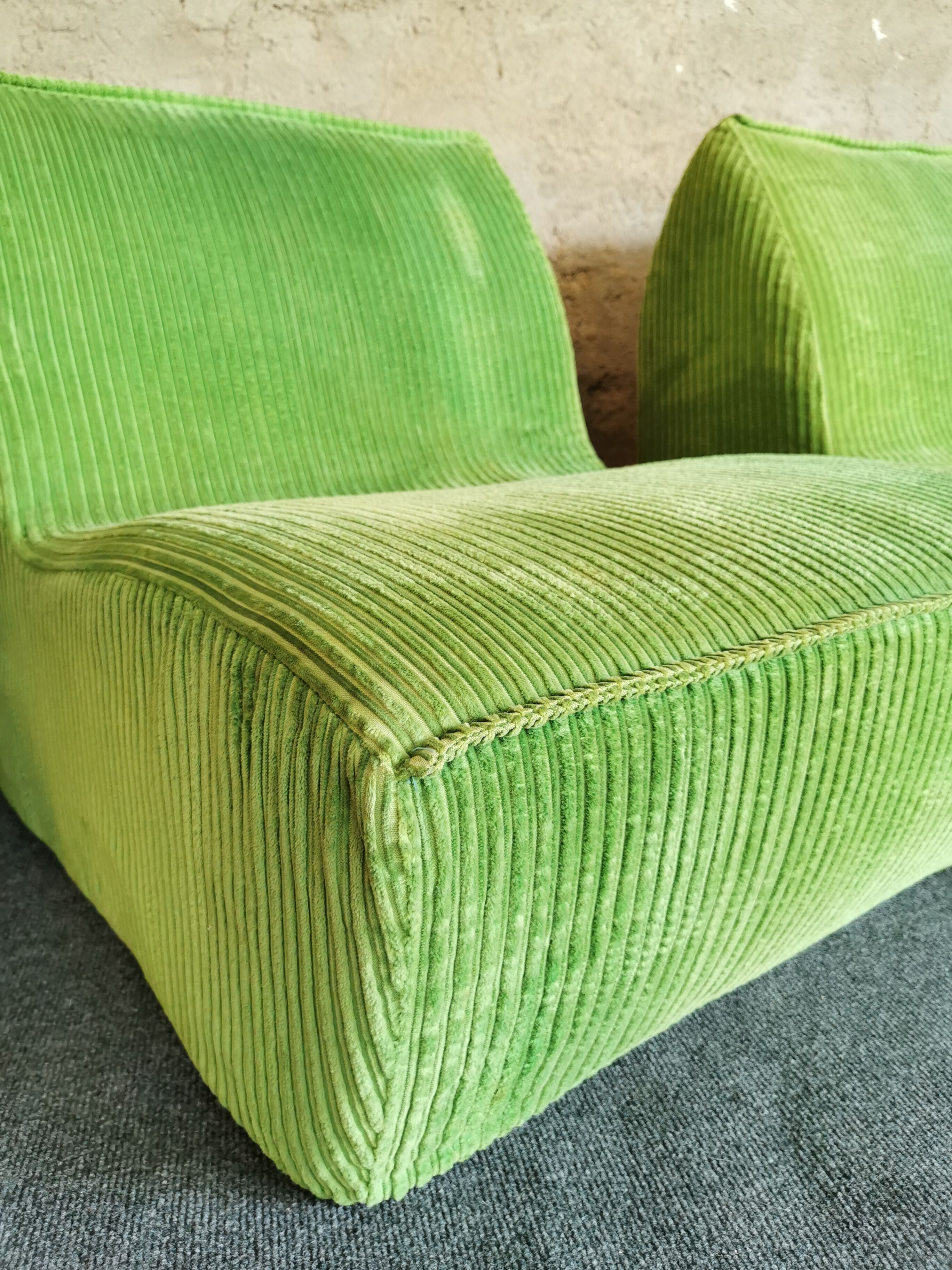 Green armchairs