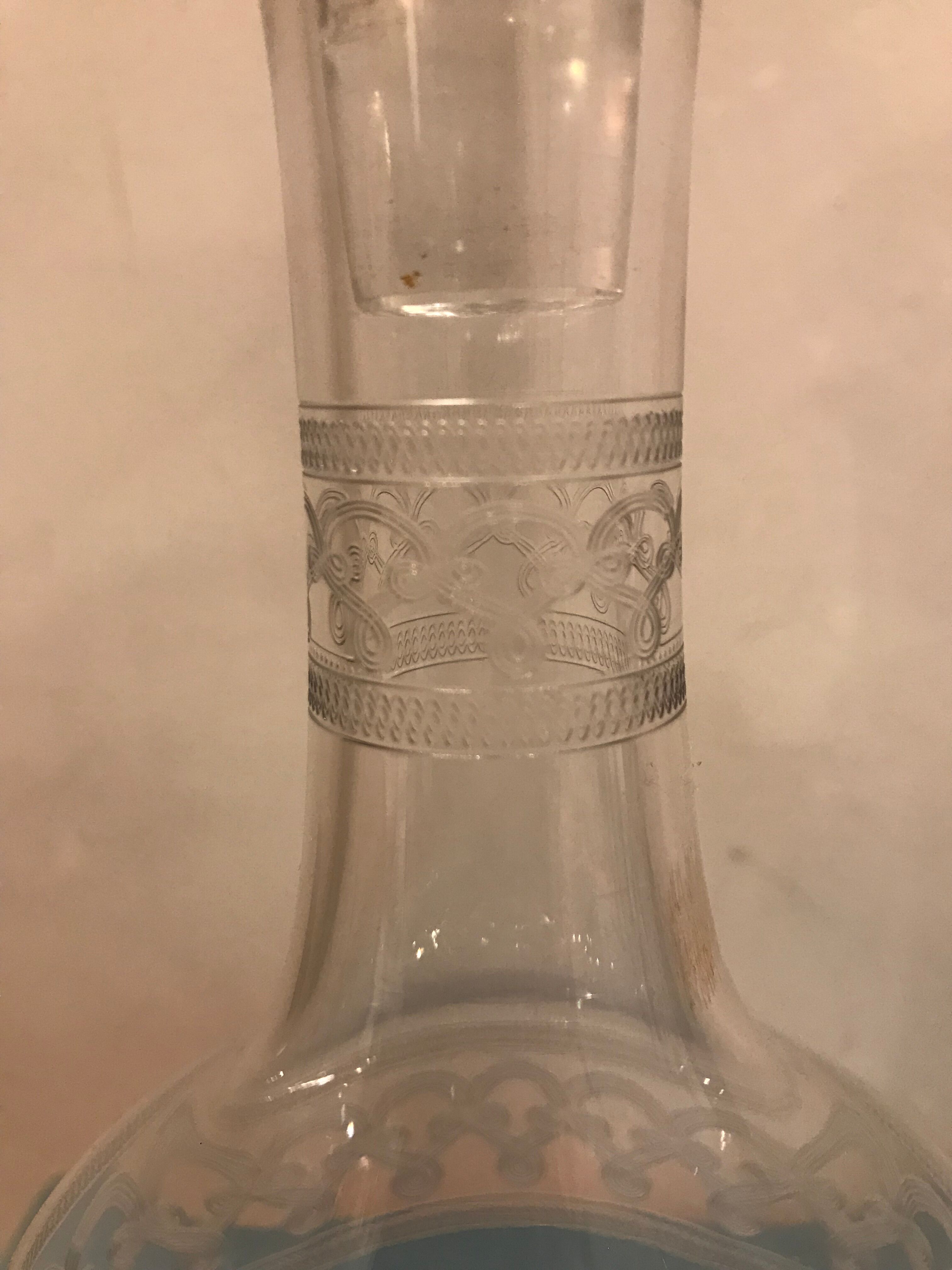 Pair of ancient carafes numbered Crystal Baccarat