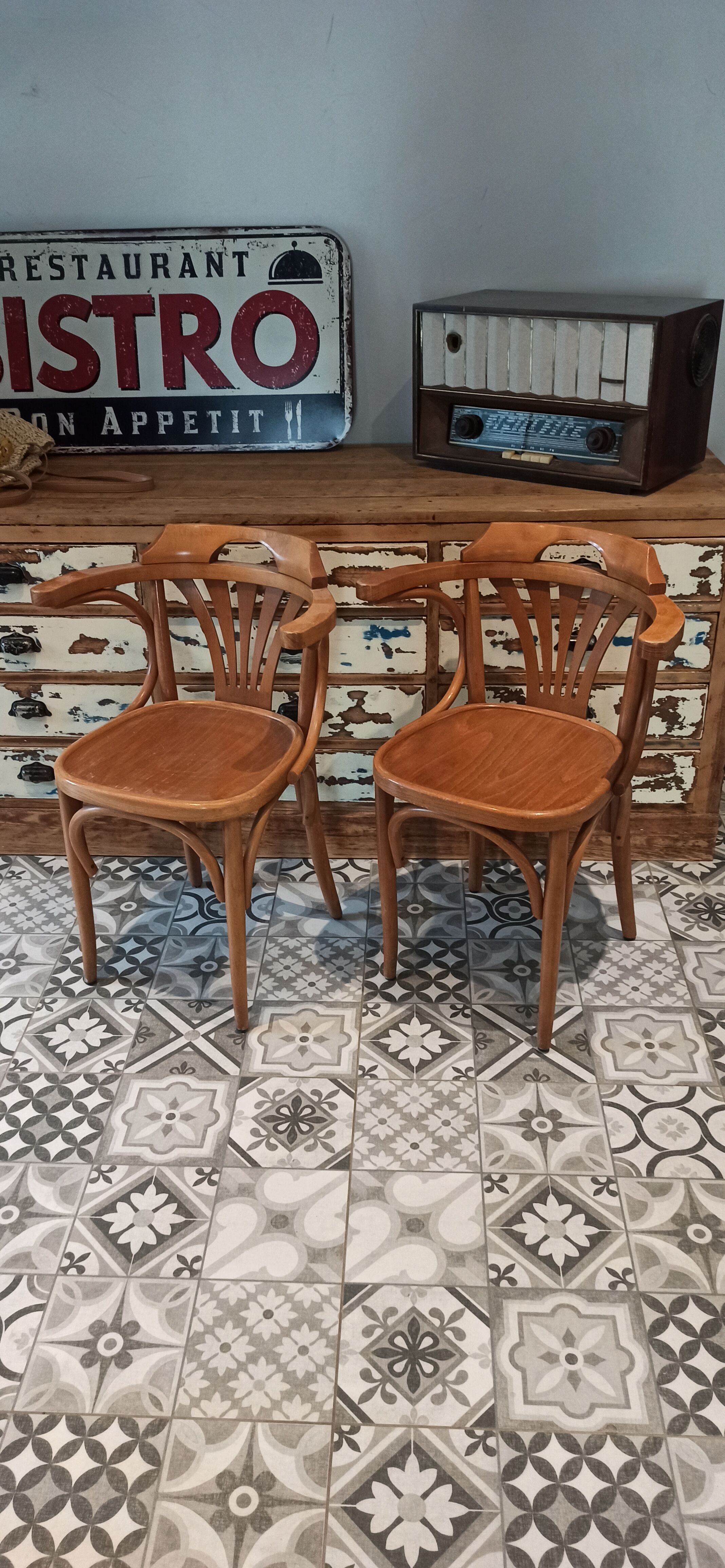Lot 2 bistro armchairs