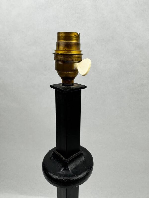 Black wrought iron lamp base, in the style of Jean-Pierre Ryckaert, circa 1950-1960