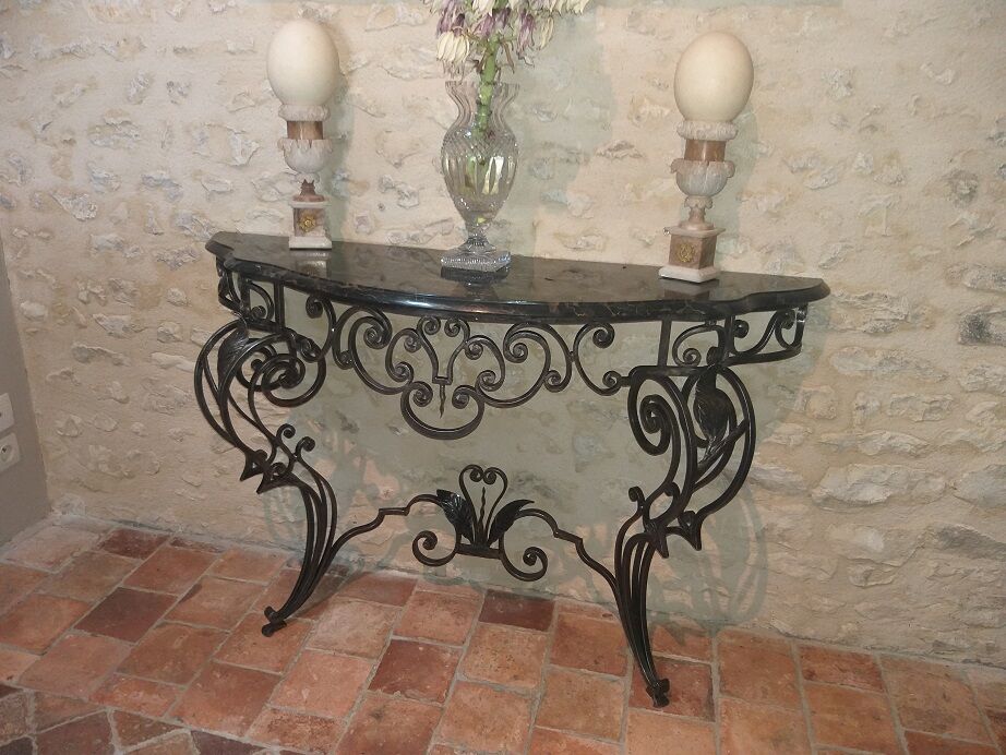Forged iron console