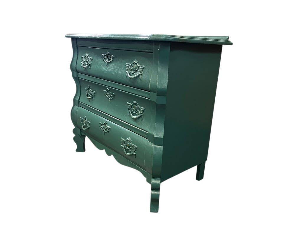 Armoire/commode/dressing baroque vintage vert émeraude