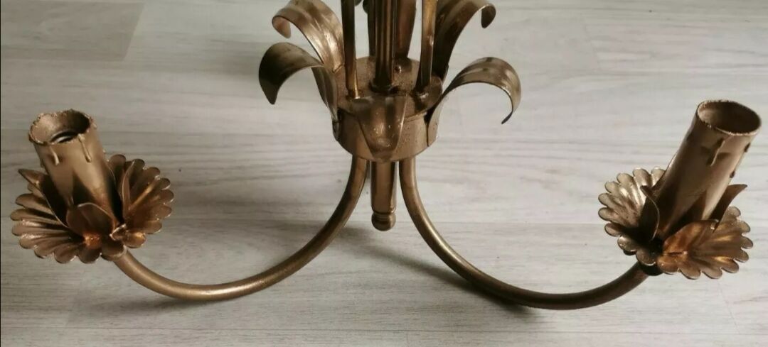 Golden metal palm lamp