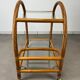 Glass and rattan dessert trolley, bar cart