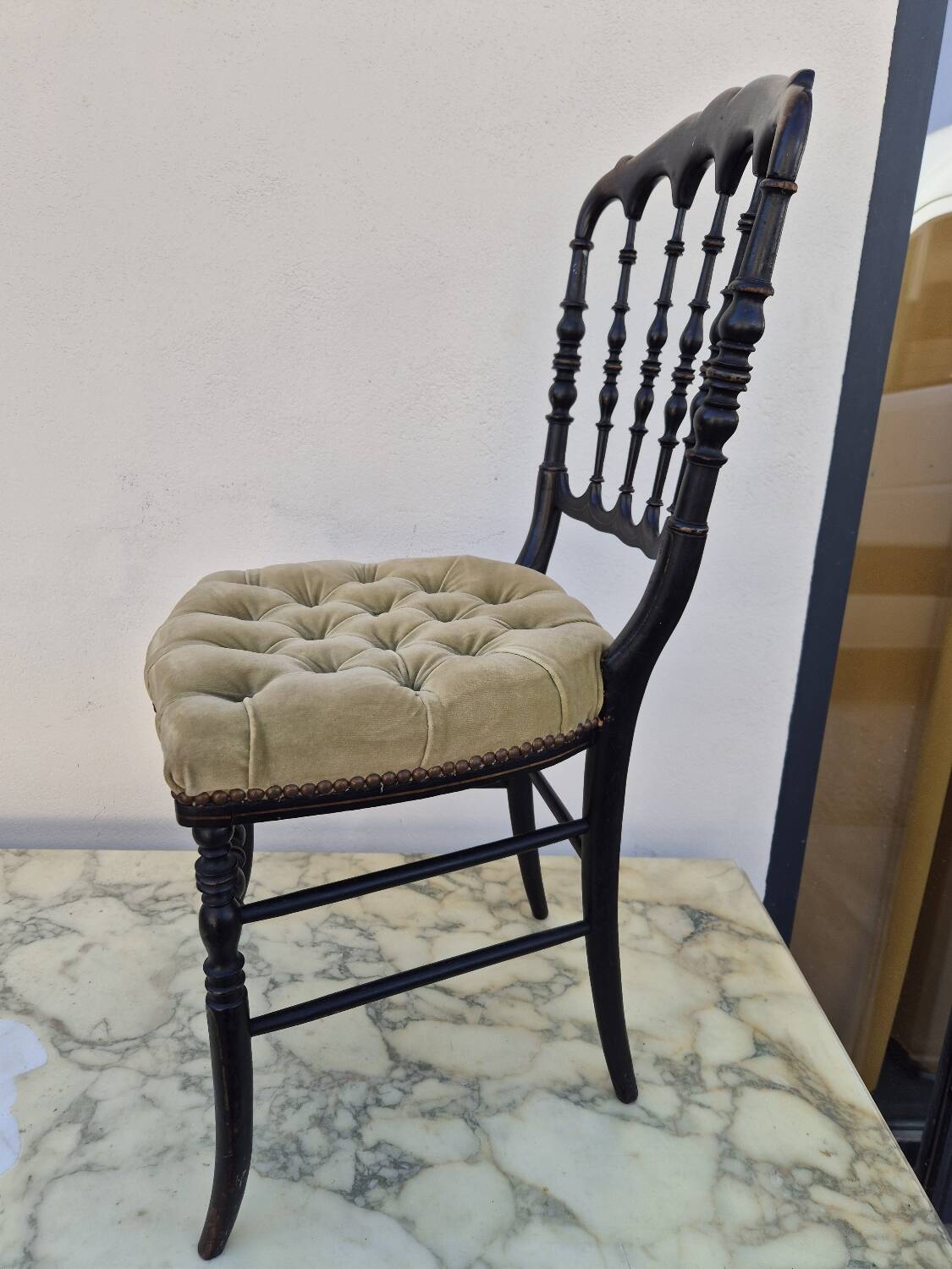 Napoleon III chair in blackened wood, 19th century